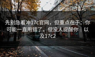 先别急着冲17c官网，但重点在于：你可能一直用错了，但没人提醒你｜以及17c2