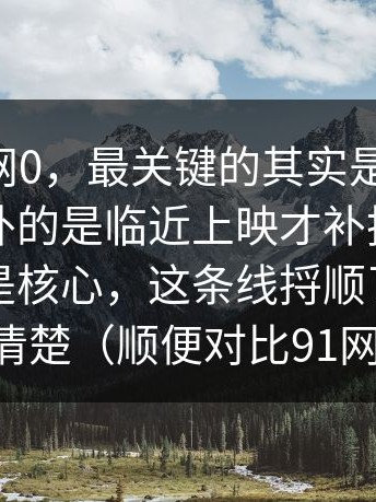 说到91网0，最关键的其实是这一段，让我意外的是临近上映才补拍，补拍的恰好是核心，这条线捋顺了，剩下的都清楚（顺便对比91网页版）