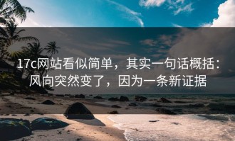 17c网站看似简单，其实一句话概括：风向突然变了，因为一条新证据