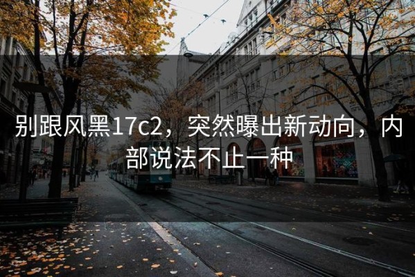 别跟风黑17c2，突然曝出新动向，内部说法不止一种