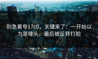 别急着夸17c0，关键来了：一开始以为是噱头，最后被反转打脸