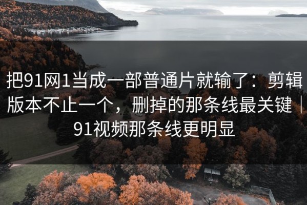 把91网1当成一部普通片就输了：剪辑版本不止一个，删掉的那条线最关键｜91视频那条线更明显