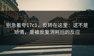 别急着夸17c1，反转在这里：这不是矫情，是被反复消耗后的反应