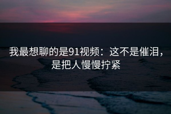 我最想聊的是91视频：这不是催泪，是把人慢慢拧紧