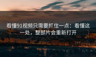 看懂91视频只需要抓住一点：看懂这一处，整部片会重新打开