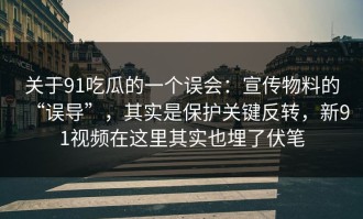 关于91吃瓜的一个误会：宣传物料的“误导”，其实是保护关键反转，新91视频在这里其实也埋了伏笔