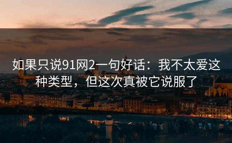 如果只说91网2一句好话：我不太爱这种类型，但这次真被它说服了