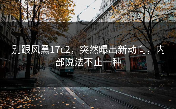 别跟风黑17c2，突然曝出新动向，内部说法不止一种
