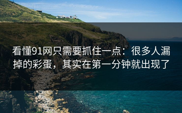 看懂91网只需要抓住一点：很多人漏掉的彩蛋，其实在第一分钟就出现了
