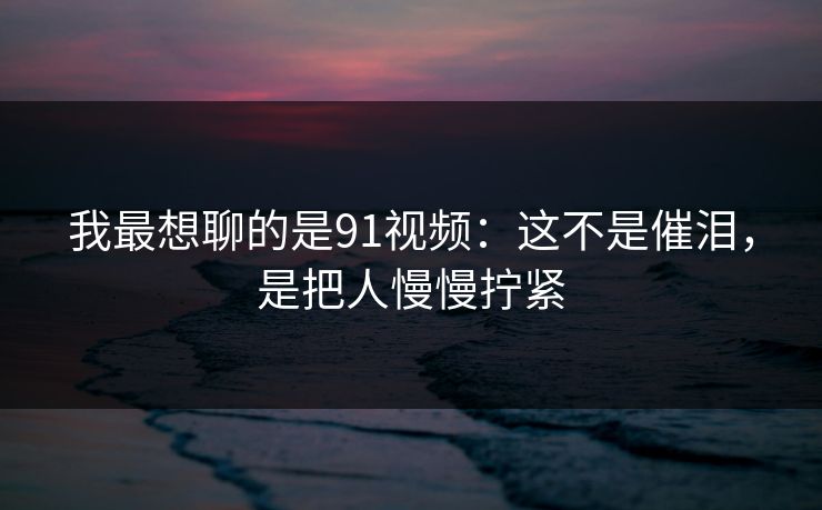 我最想聊的是91视频：这不是催泪，是把人慢慢拧紧